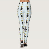 Retro Cooles Penguin Cartoon Design Mitte des Jahr Leggings (Rückseite)