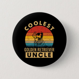 Retro Coolster Golden Retriever Onkel Lustige Gesc Button