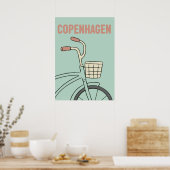 Retro Copenhagen Bicycle Art – Minimal Preppy Styl Poster (Küche)