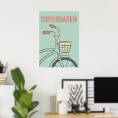 Retro Copenhagen Bicycle Art – Minimal Preppy Styl Poster (Heimbüro)