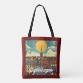 Retro Copenhagen Skyline Tasche (Rückseite)