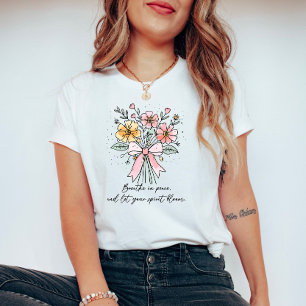 Retro Coquette Blumen mit Zitat T-Shirt