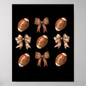 Retro Coquette Bow American Football Erntedank Poster (Vorne)