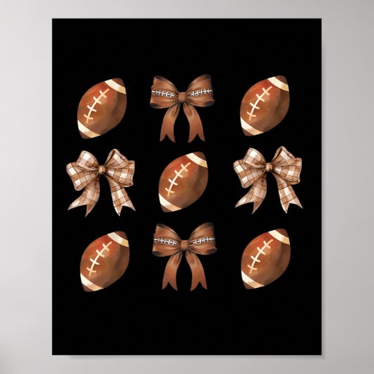 Retro Coquette Bow American Football Erntedank Poster (Vorne)