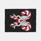 Retro Coquette Bow Candy Cane Christmas Season Wom Fleecedecke (Vorderseite (Horizontal))