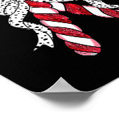 Retro Coquette Bow Candy Cane Christmas Season Wom Poster (Ecke)