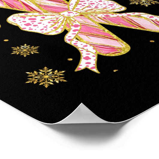 Retro Coquette Bow Candy Cane Weihnachtssaison Wom Poster (Ecke)