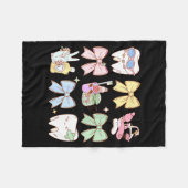 Retro Coquette Bow Dental Hygienist Teeth Dentist  Fleecedecke (Vorderseite (Horizontal))