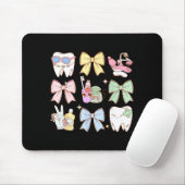 Retro Coquette Bow Dental Hygienist Teeth Dentist Mousepad (Mit Mouse)