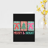 Retro Coquette Bow frohe und helle Weihnachtsbaum Karte (Gelbe Blume)