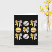 Retro Coquette Bow Funny Game Day Baseball Softwar Karte (Gelbe Blume)