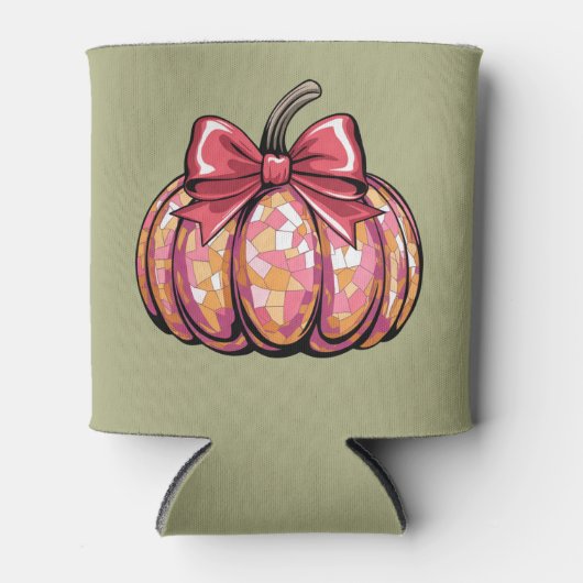 Retro Coquette Bow Pumpkin Fall Vibes Saison Dosenkühler (Vorderseite)