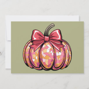 Retro Coquette Bow Pumpkin Fall Vibes Saison Einladung