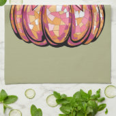 Retro Coquette Bow Pumpkin Fall Vibes Saison Geschirrtuch (Gefaltet)