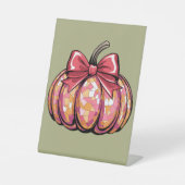 Retro Coquette Bow Pumpkin Fall Vibes Saison Sockelschild (Vorderseite)