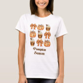 Retro Coquette Bow Pumpkin Saison Herbst Herbst T-Shirt (Vorderseite)