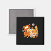 Retro Coquette Bow Stift Lehrer Fall Saison als Magnet (Vorderseite/Rückseite)