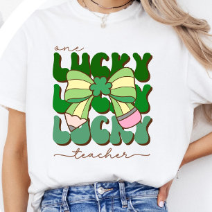 Retro Coquette Ein Glückslehrer St. Patrick’s Day T-Shirt