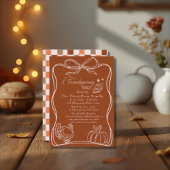 Retro Coquette Friendsgiving Dinner Einladung