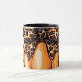 Retro Coquette Happy Halloween Leopart Pumpkin Tasse (Zentrum)