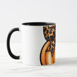 Retro Coquette Happy Halloween Leopart Pumpkin Tasse