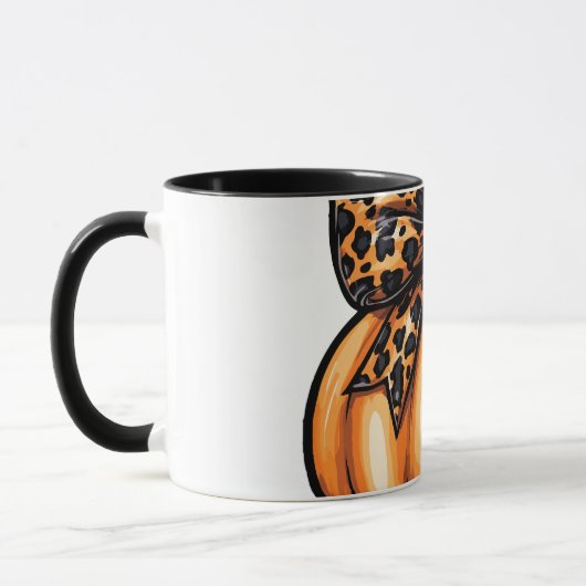 Retro Coquette Happy Halloween Leopart Pumpkin Tasse (Links)