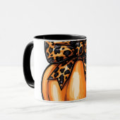 Retro Coquette Happy Halloween Leopart Pumpkin Tasse (Vorderseite Links)