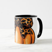 Retro Coquette Happy Halloween Leopart Pumpkin Tasse (VorderseiteRechts)