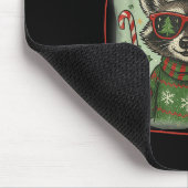 Retro Coquette Merry Trashmas Raccoon Weihnachts C Mousepad (Ecke)
