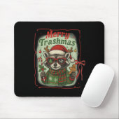 Retro Coquette Merry Trashmas Raccoon Weihnachts C Mousepad (Mit Mouse)