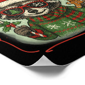 Retro Coquette Merry Trashmas Raccoon Weihnachts C Poster (Ecke)