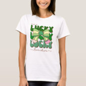 Retro Coquette One Lucky Teacher St. Patrick’s Day T-Shirt (Vorderseite)