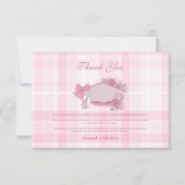 Retro Coquette Pink Bow Abschluss Dankeskarte (Vorderseite)