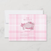 Retro Coquette Pink Bow Abschluss RSVP Karte (Vorderseite)