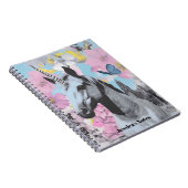 Retro Coquette Pink und Blue Unicorn Collage Notizblock (Rechte Seite)