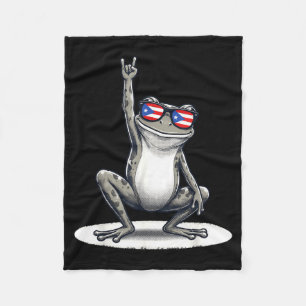 Retro Coqui-Frosch Rock-Musik Puerto Rico-Flagge T Fleecedecke