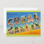 Retro Coral Gables Florida Postkarte (Vorne/Hinten)