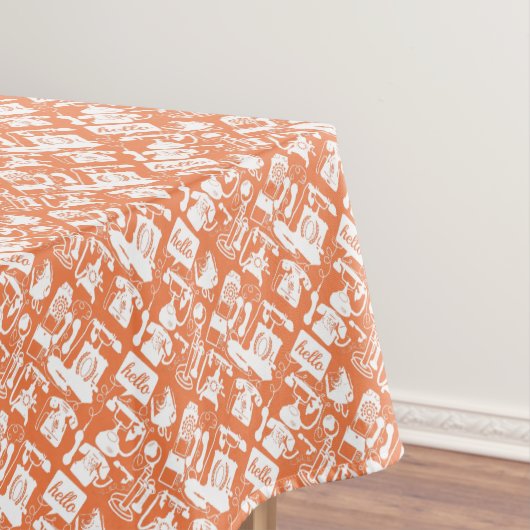 Retro Coral oder ein beliebiges Farbfernsehmuster Tischdecke (Beispiel)