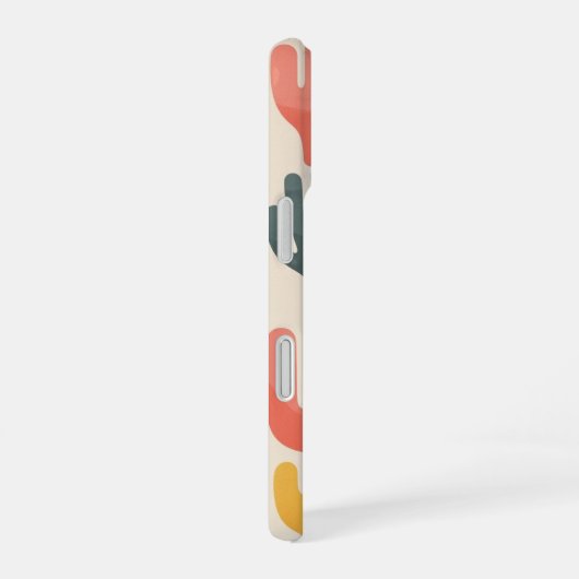 Retro Coral Pattern iPhone 16 Hülle (Rechte Seite)