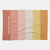 Retro Coral Sunset Streifen Minimal Sans Seriennam Geschirrtuch (Horizontal)