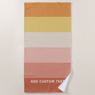 Retro Coral Sunset Streifen Minimal Sans Seriennam Strandtuch
