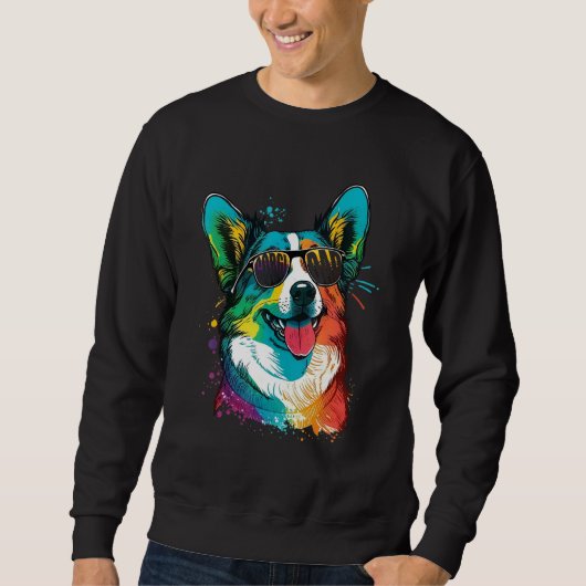 Retro Corgi Dad  Dog Owner Pet Welsh Corgi Fathers Sweatshirt (Vorderseite)