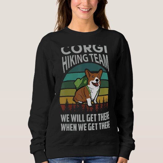 Retro Corgi Hiking Team Funny Dog Camp Cute Pet Fu Sweatshirt (Vorderseite)