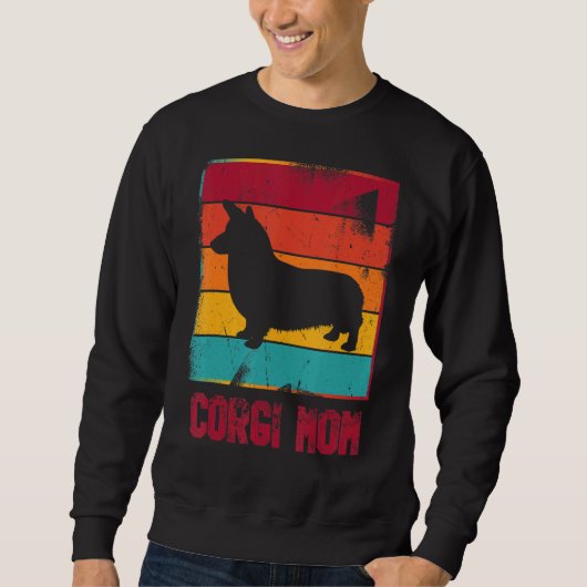 Retro Corgi Mama Owner Mother Pet Mama Dog Sweatshirt (Vorderseite)