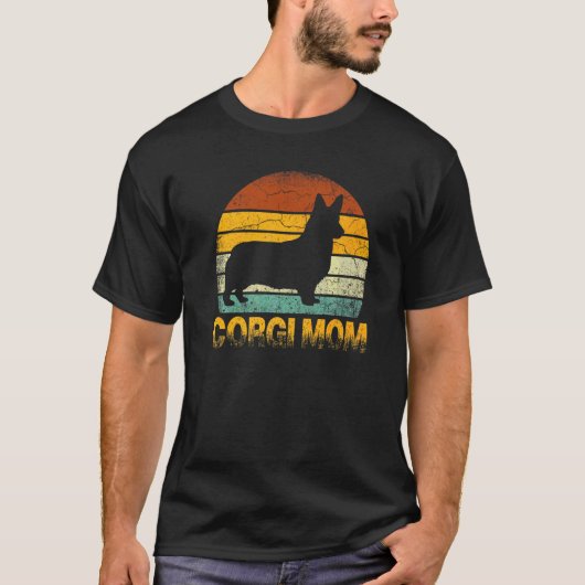 Retro Corgi Mama S Dackel Dog Owner Mutter Mutter T-Shirt (Vorderseite)
