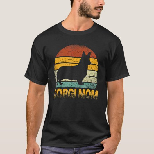Retro Corgi Mutter Doxie Hundebesitzerin Mutter Ha T-Shirt (Vorderseite)