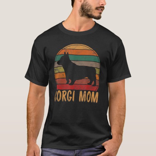Retro Corgi Mutter Hund Muttertier Pet Welsh Corgi T-Shirt (Vorderseite)