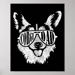 Retro Corgi Papa Geschenk Hundebesitzer Haustier W Poster