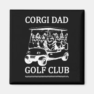 Retro Corgi Papa Golfschläger Süßer Hund Schwingen Magnet