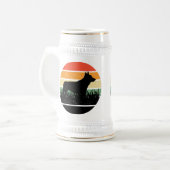 Retro Corgi Sunset Bierglas (Vorderseite Links)